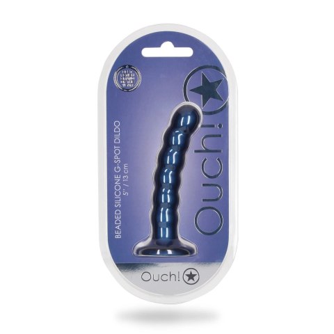 Ouch! - Silikonowe dildo z koralikami - 13 cm