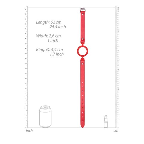Ouch! - Silikonowy knebel pierścieniowy ze skórzanymi paskami
