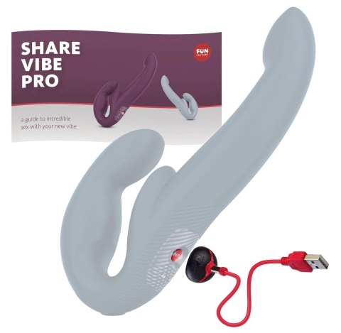 Fun Factory - Podwójne Dildo Z Wibracjami Share Vibe Pro Cool Szare