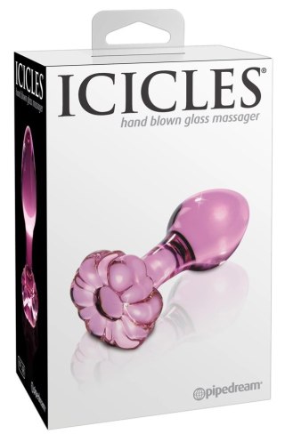 Icicles - Szklany Korek Analny Z Zatyczką W Kształcie Kwiatu