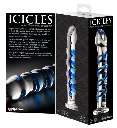 Icicles - Zakrzywione Szklane Dildo Z Wypustkami