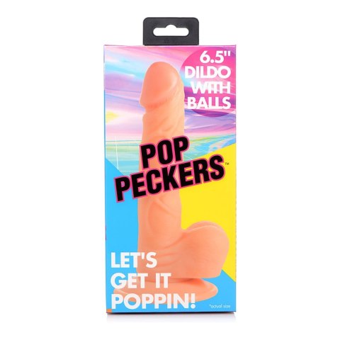 XR Brands - Realistyczne dildo z jądrami POP - 16,5 cm