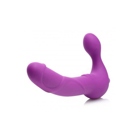 XR Brands - Potrójne, wibrujące, silikonowe dildo bez paska Royal