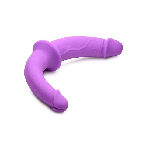 XR Brands - Podwójne dildo, silikonowe z uprzężą