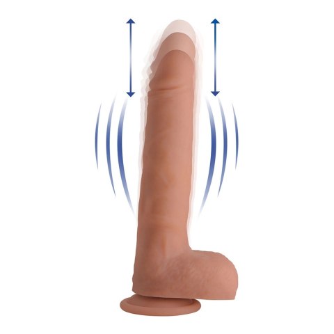 Curve Toys - Pompujące i wibrujące silikonowe dildo z kulkami - 20,5 cm